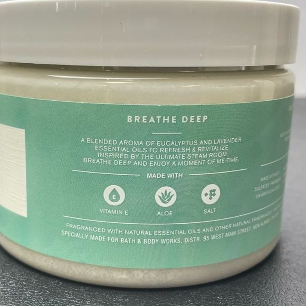 BATH & BODY WORKS AROMA BREATHE DEEP EUCALYPTUS & LAVENDER SALT BODY SCRUB - Picture 2 of 5